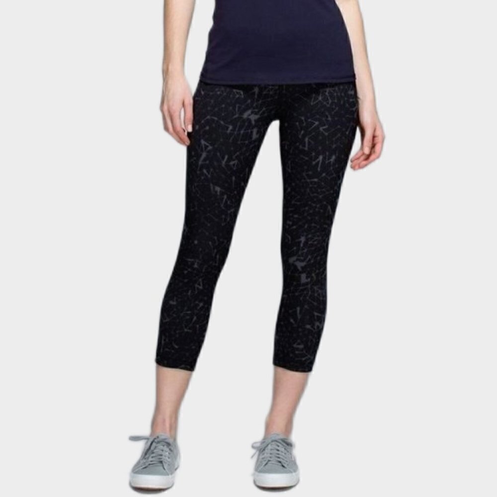 Lululemon Wunder Under Crop II *Full-On Luon Star Crushed Coal Black